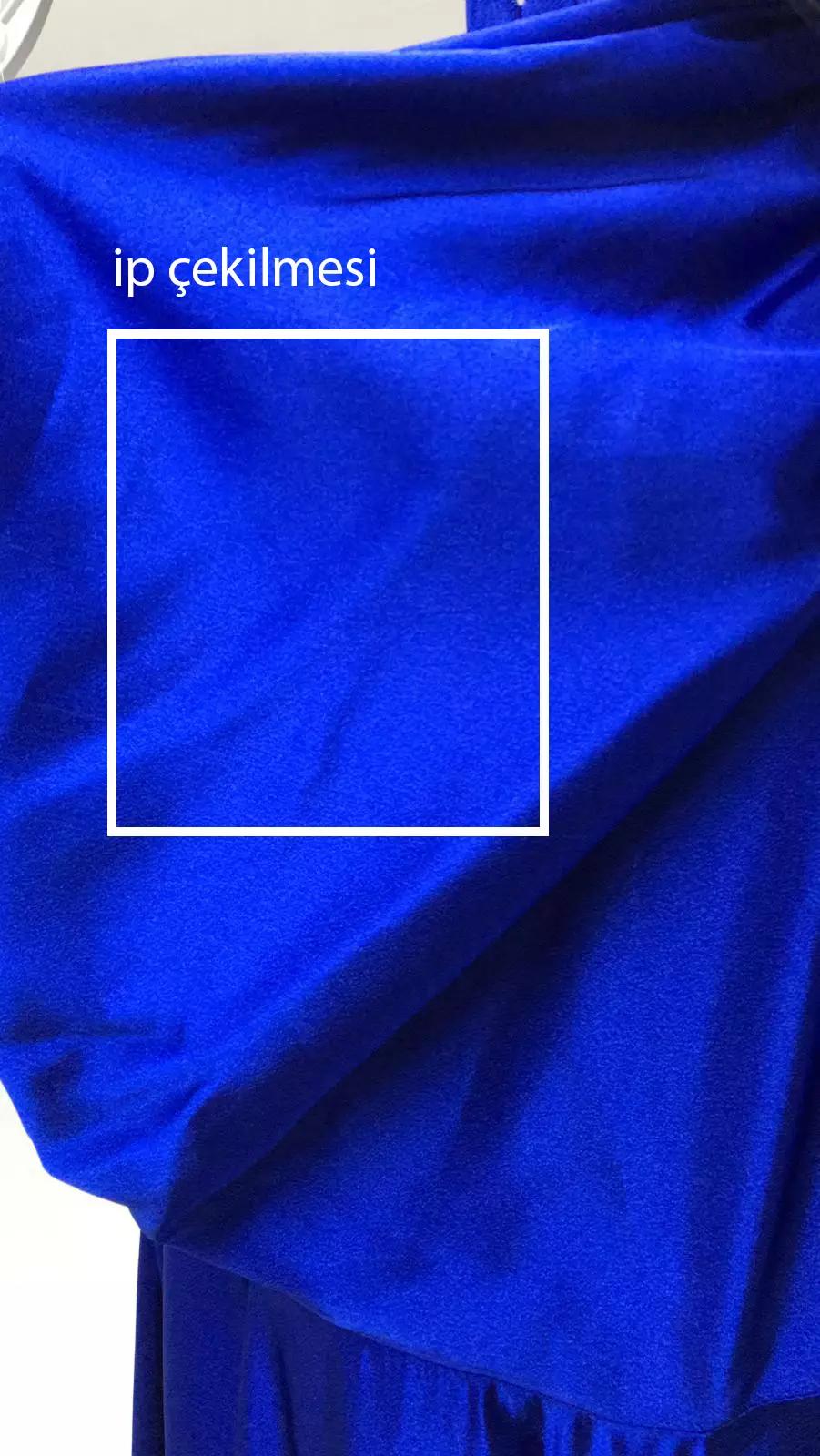 Blue satin sleeveless maxi dress