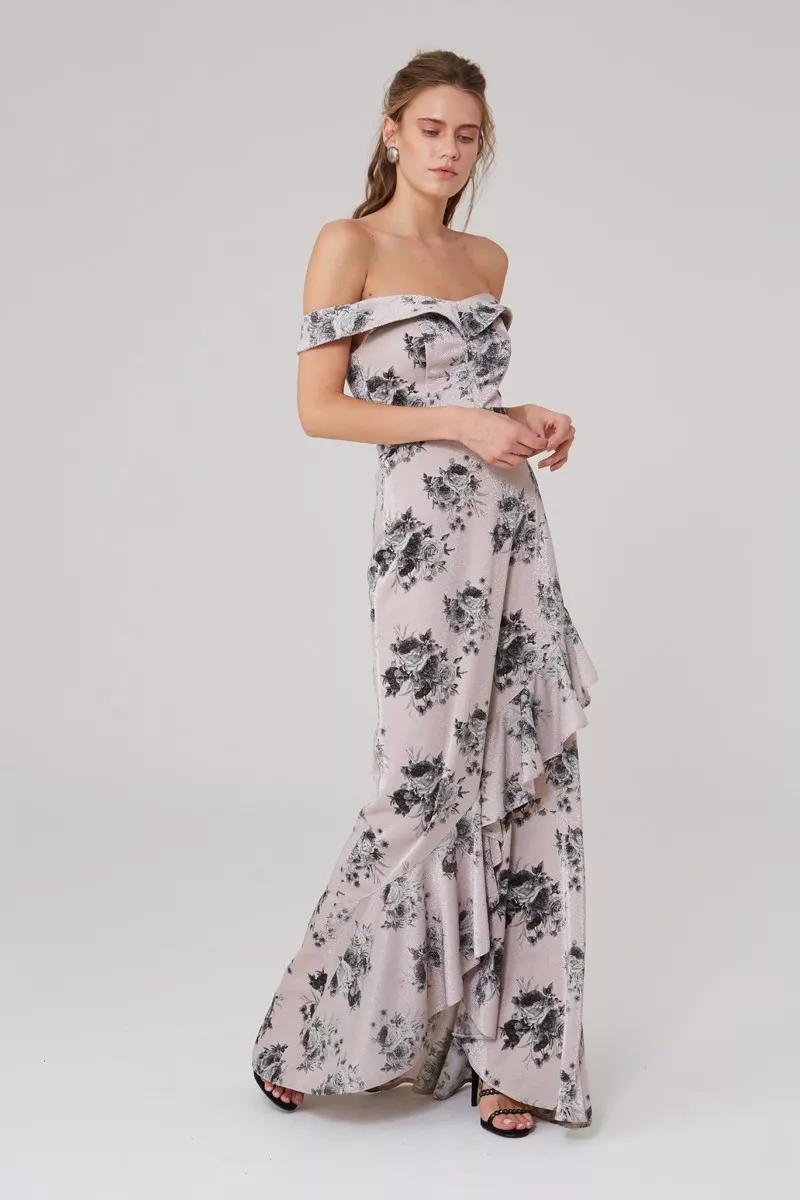 Printed Knitted Sleeveless Maxi Dress