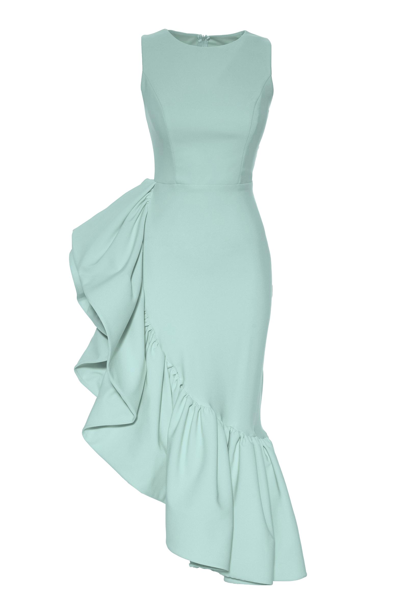 Mint Green Plus Size Crepe Sleeveless Maxi Dress