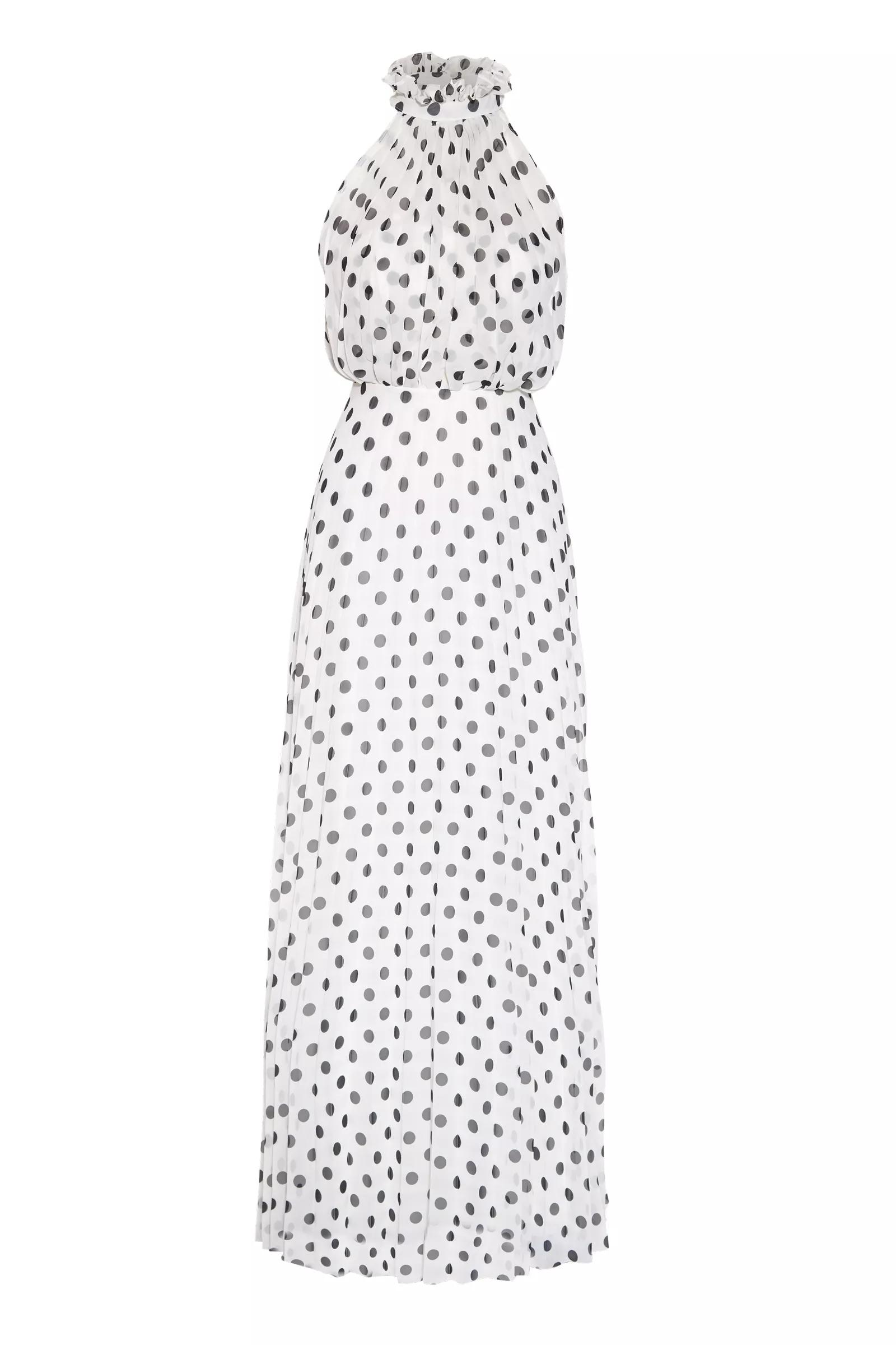 White sifon sleeveless maxi dress