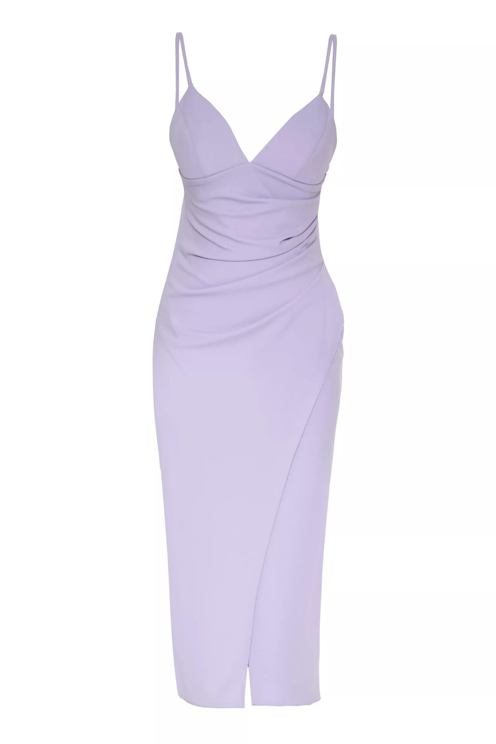 Lilac crepe sleeveless maxi dress