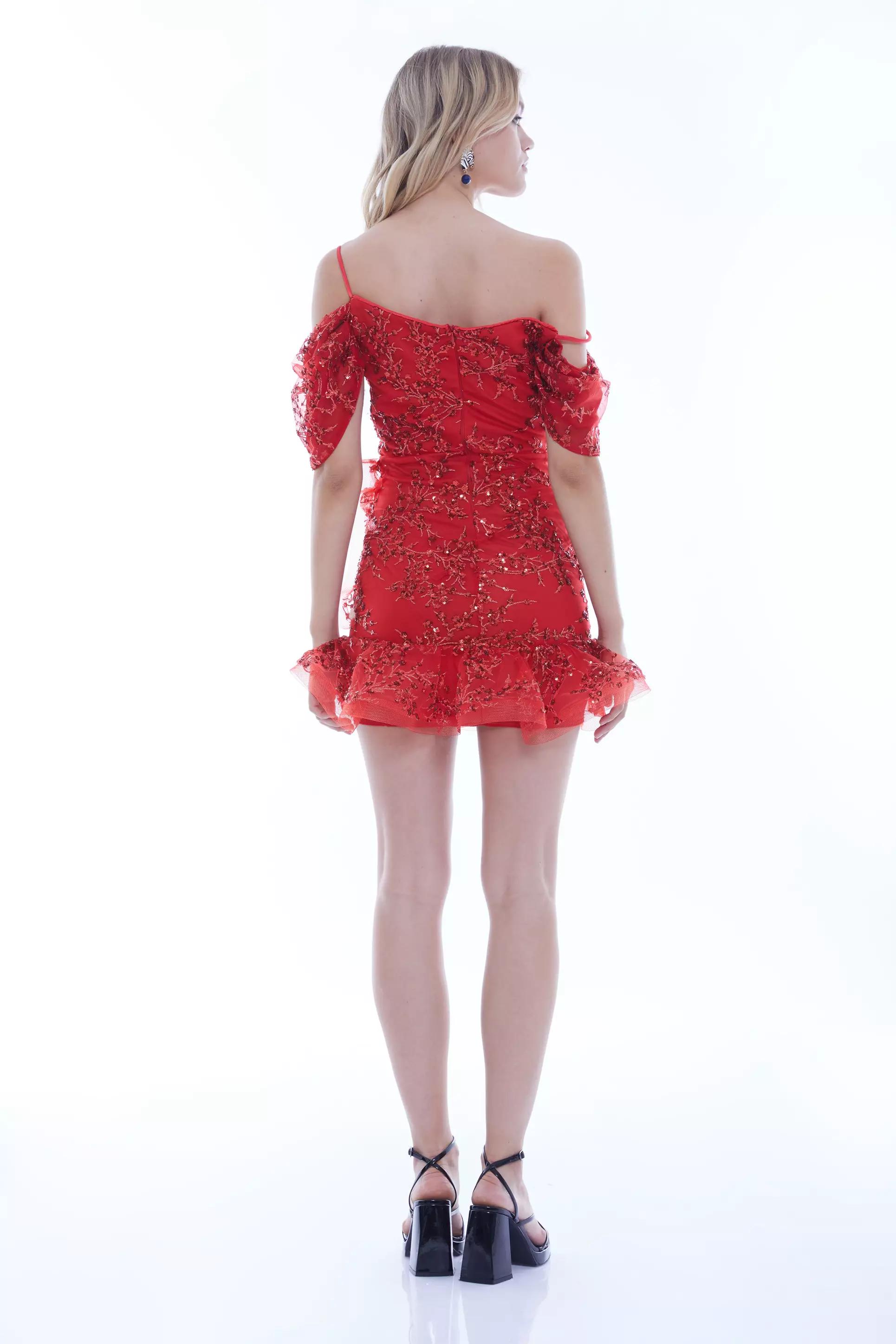 Printed Sequin Sleeveless Mini Dress