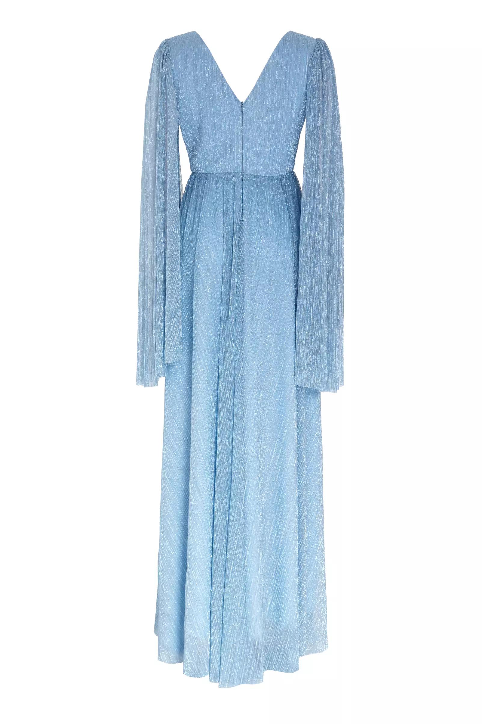 Blue plus size moonlight long sleeve maxi dress