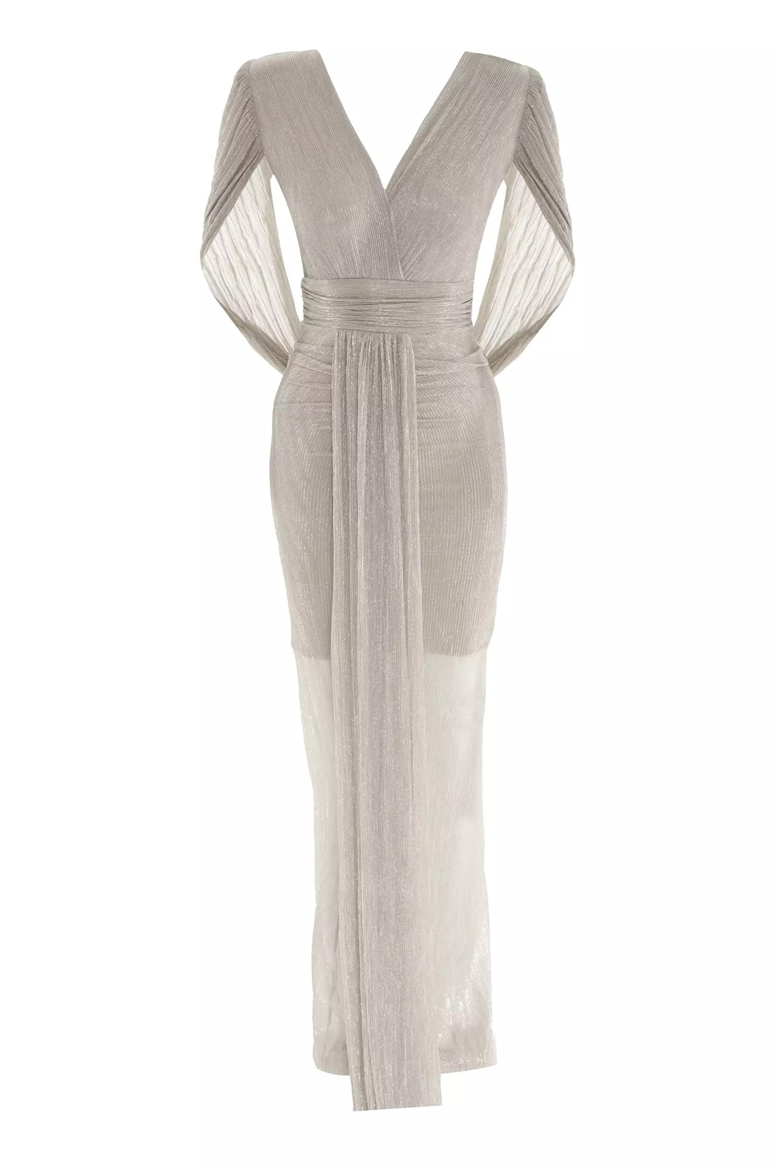 Silver moonlight long sleeve maxi dress