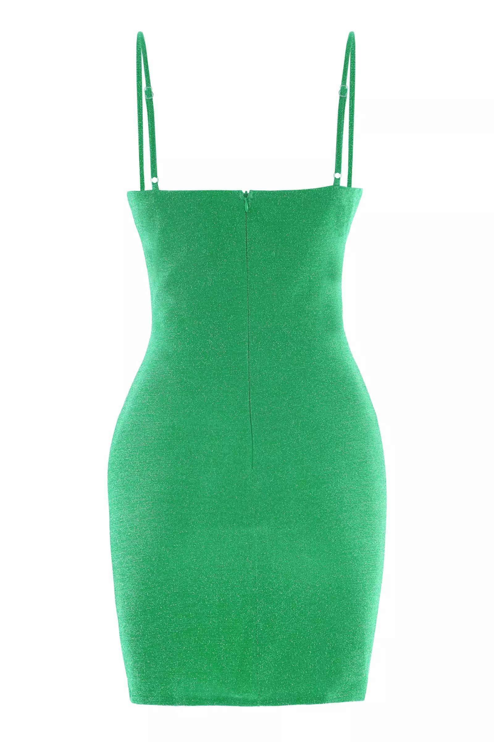 Green sparky sleeveless midi dress