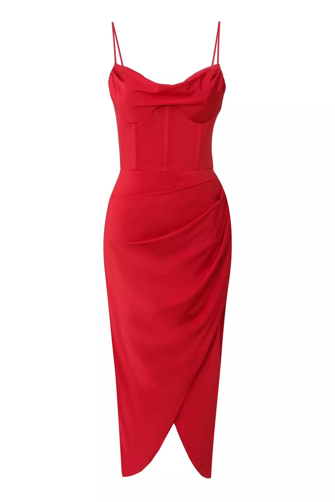 Red sendy sleeveless long dress