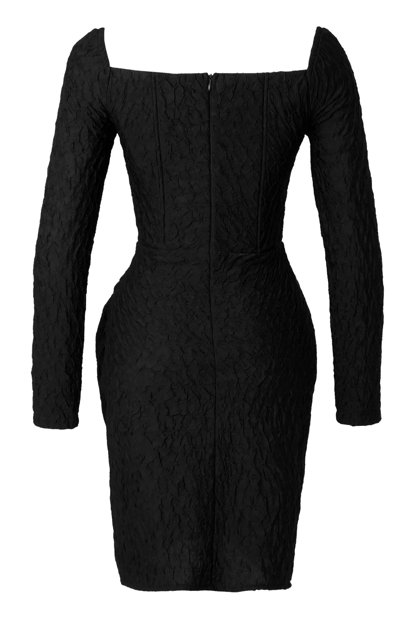 Black sendy long sleeve mini dress