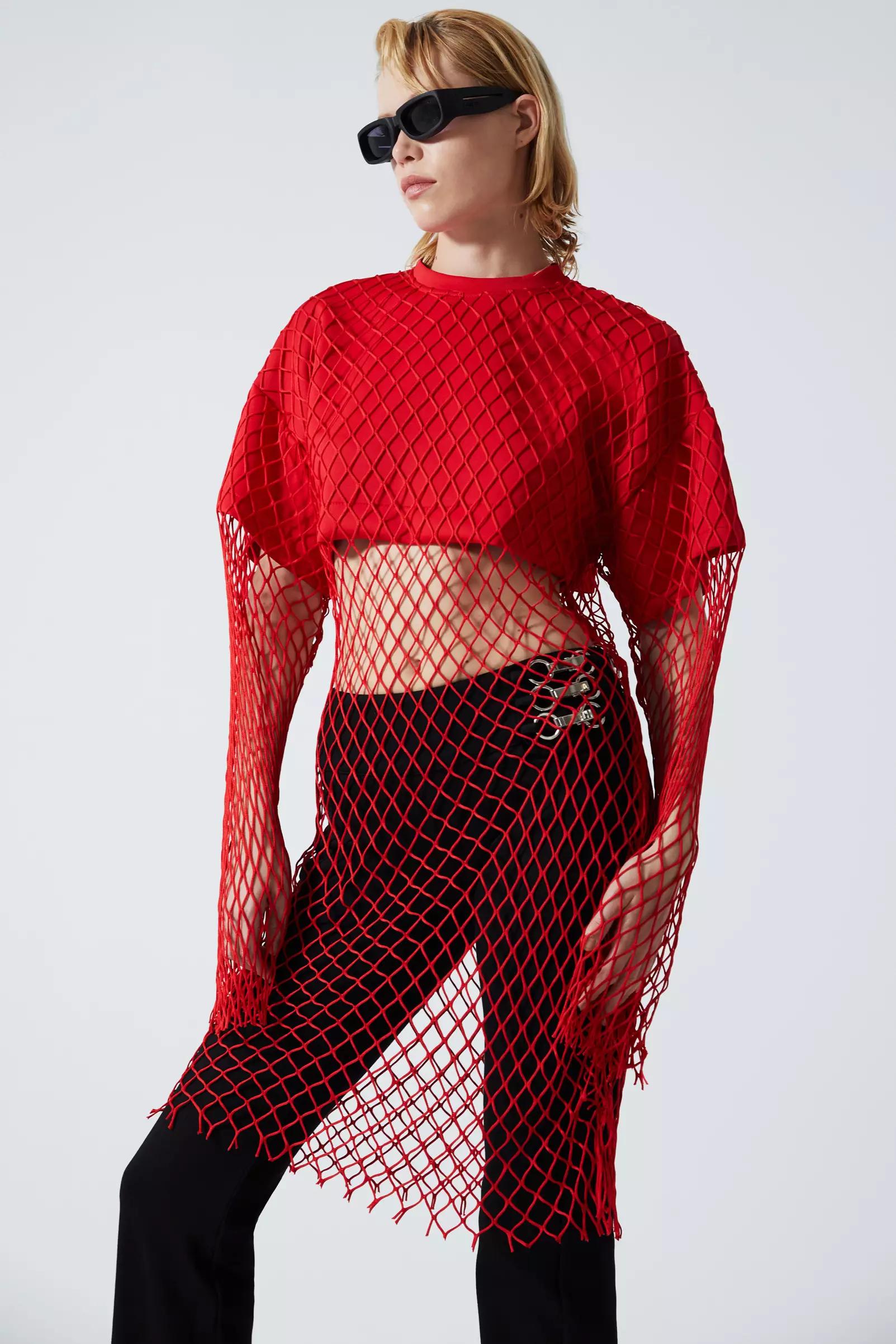Red dalgic long sleeve midi dress