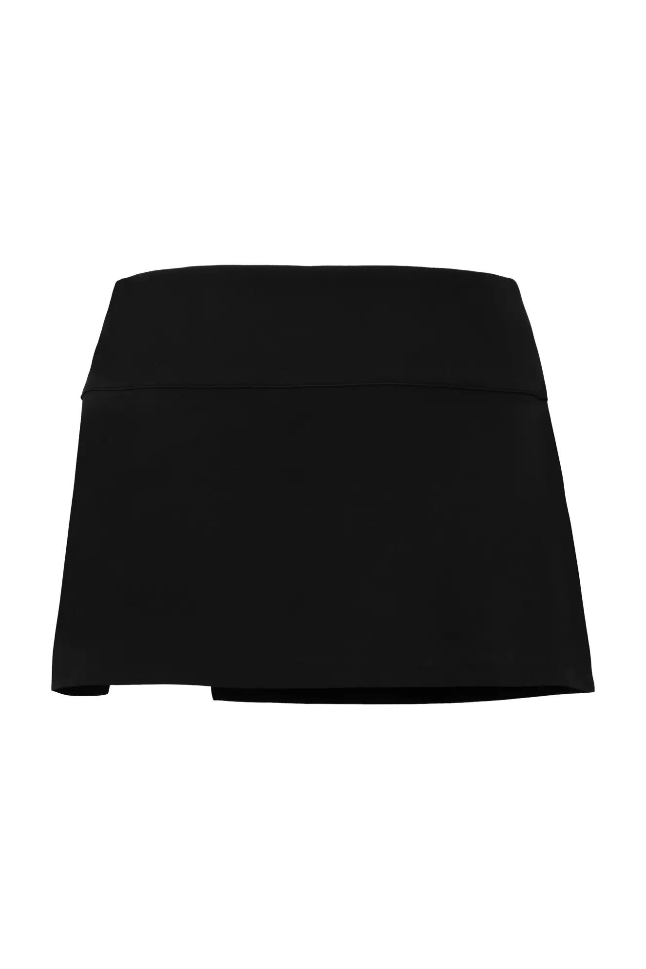 Black crepe mini skirt