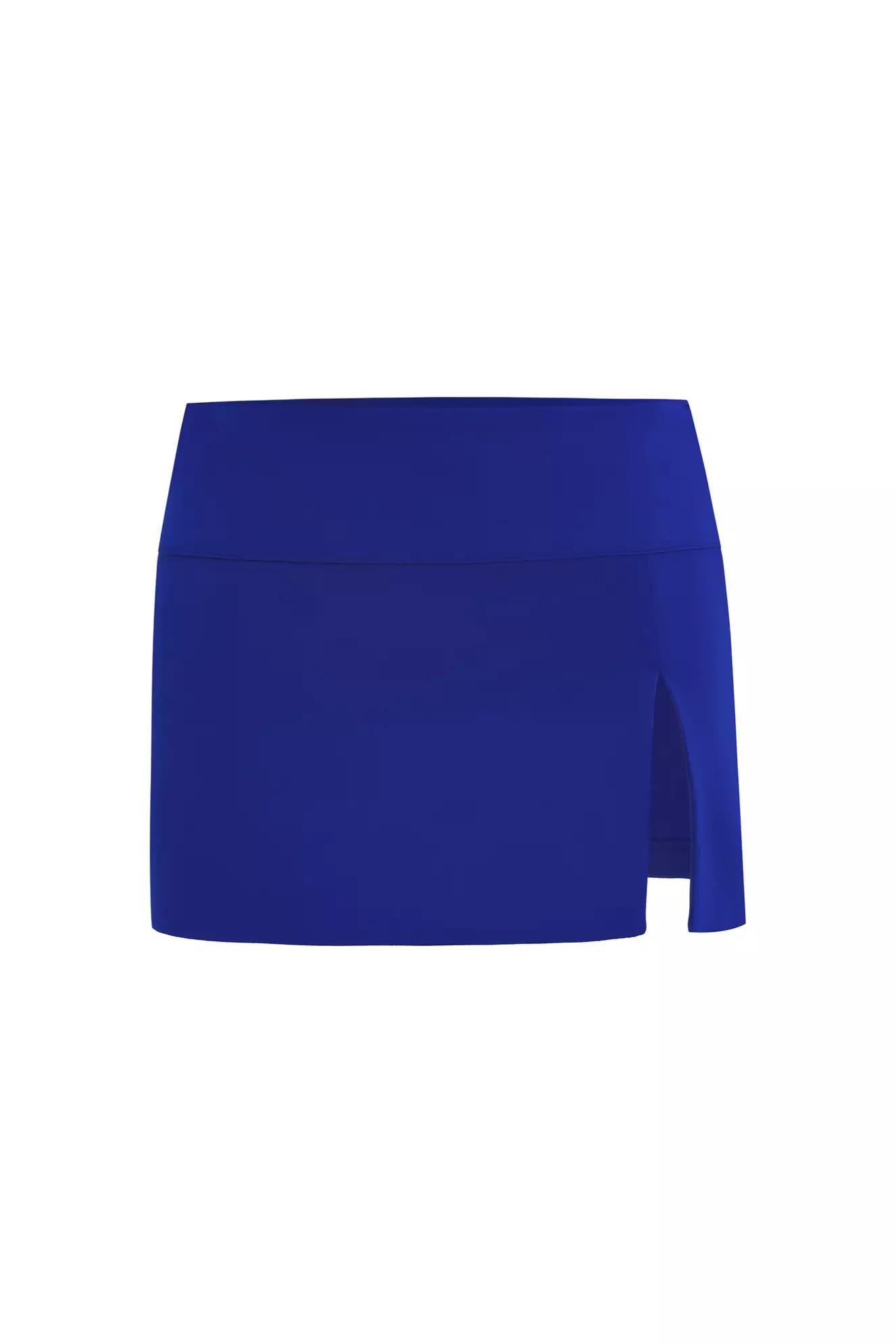 Blue crepe mini skirt