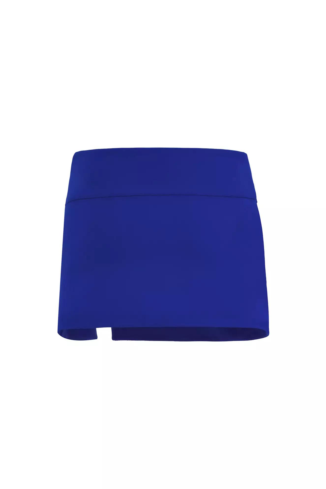 Blue crepe mini skirt