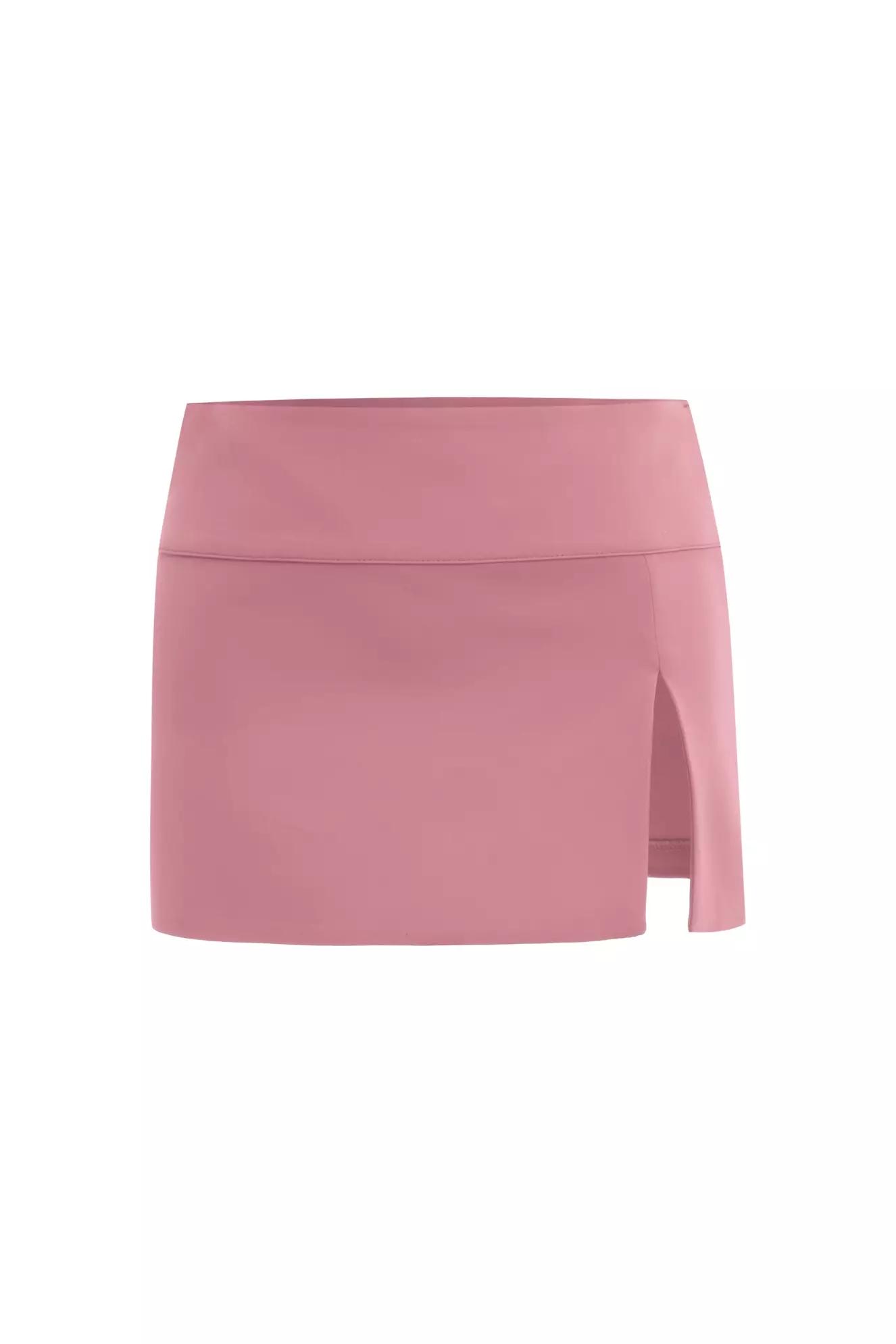 Blush crepe mini skirt