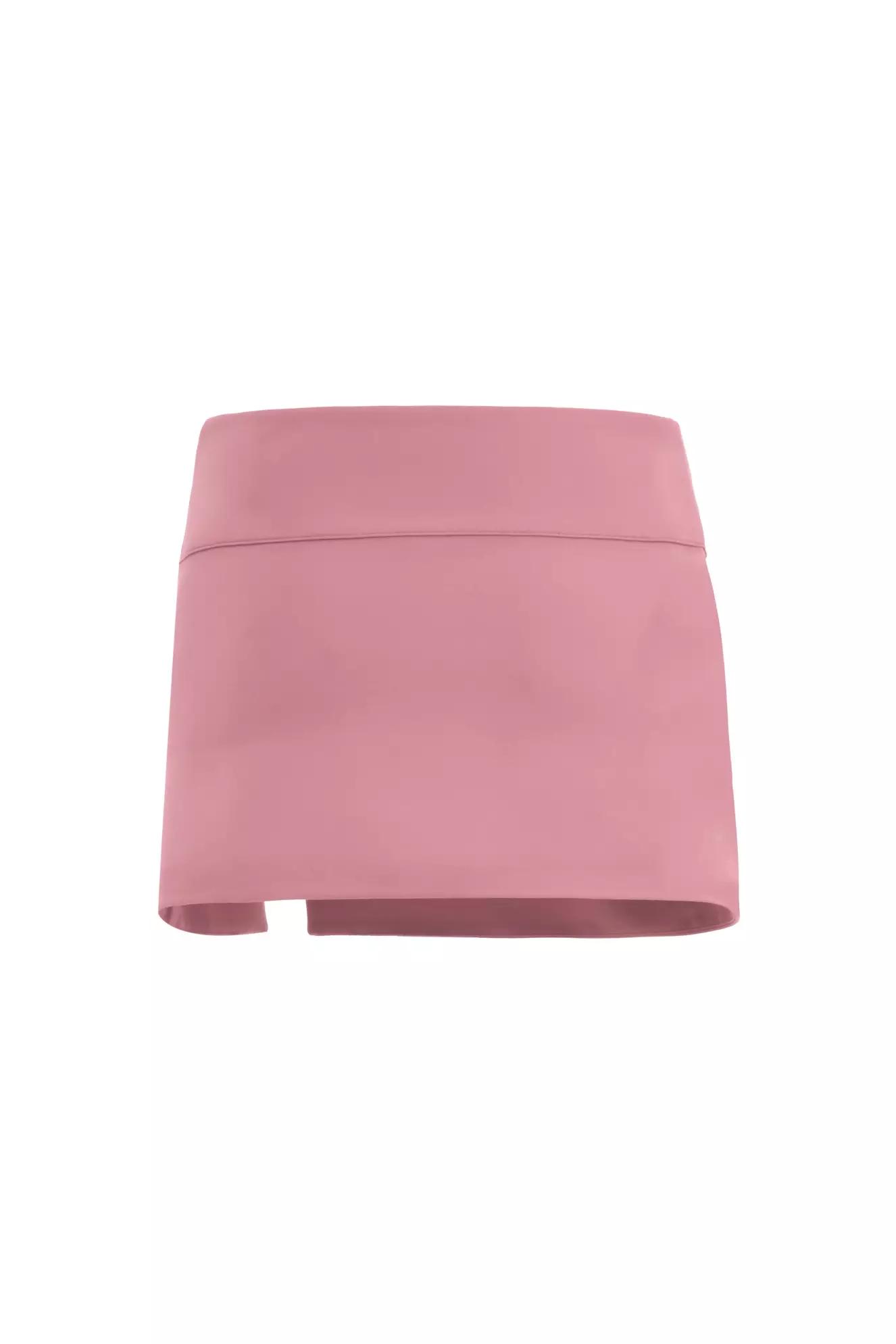 Blush crepe mini skirt