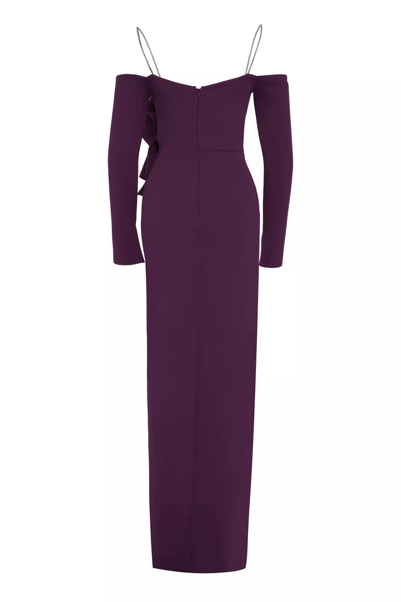 Purple dalgic long sleeve long dress