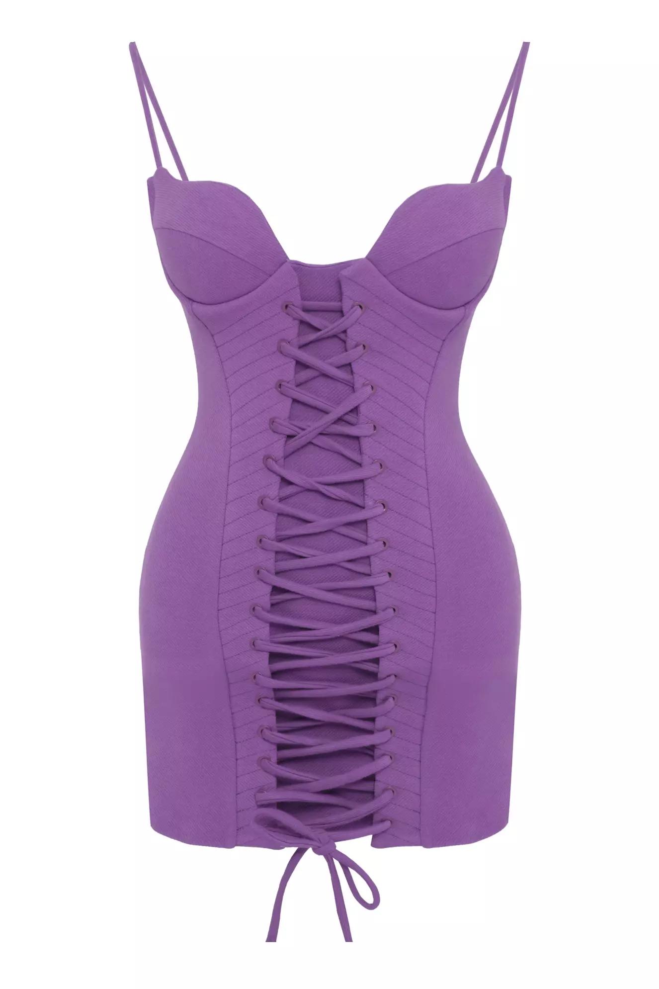 Purple felisha sleeveless mini dress