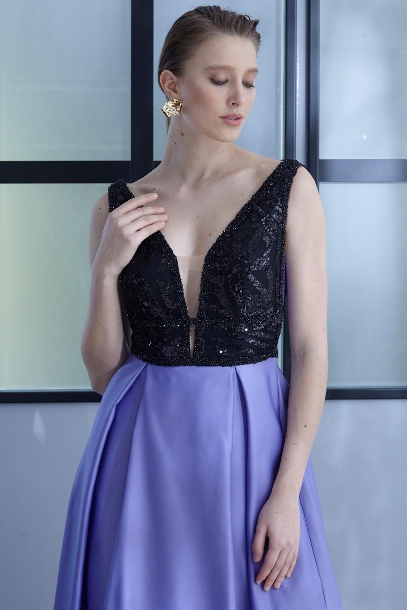 Lilac Satin Sleeveless Maxi Dress