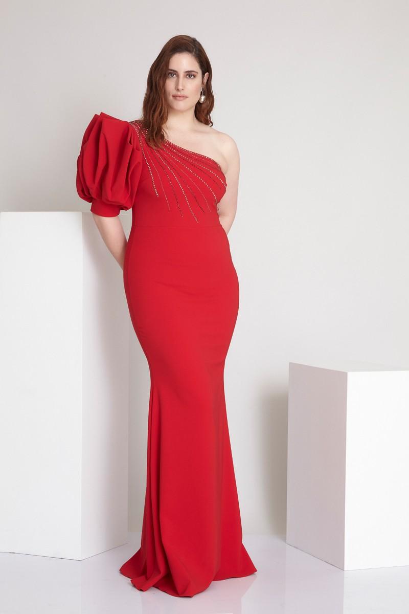 Red Plus Size Crepe Mini Sleeveless Dress