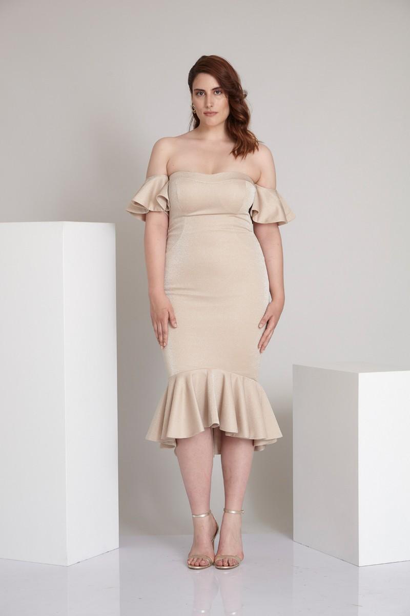 Beige Plus Size Knitted Maxi Sleeveless Dress
