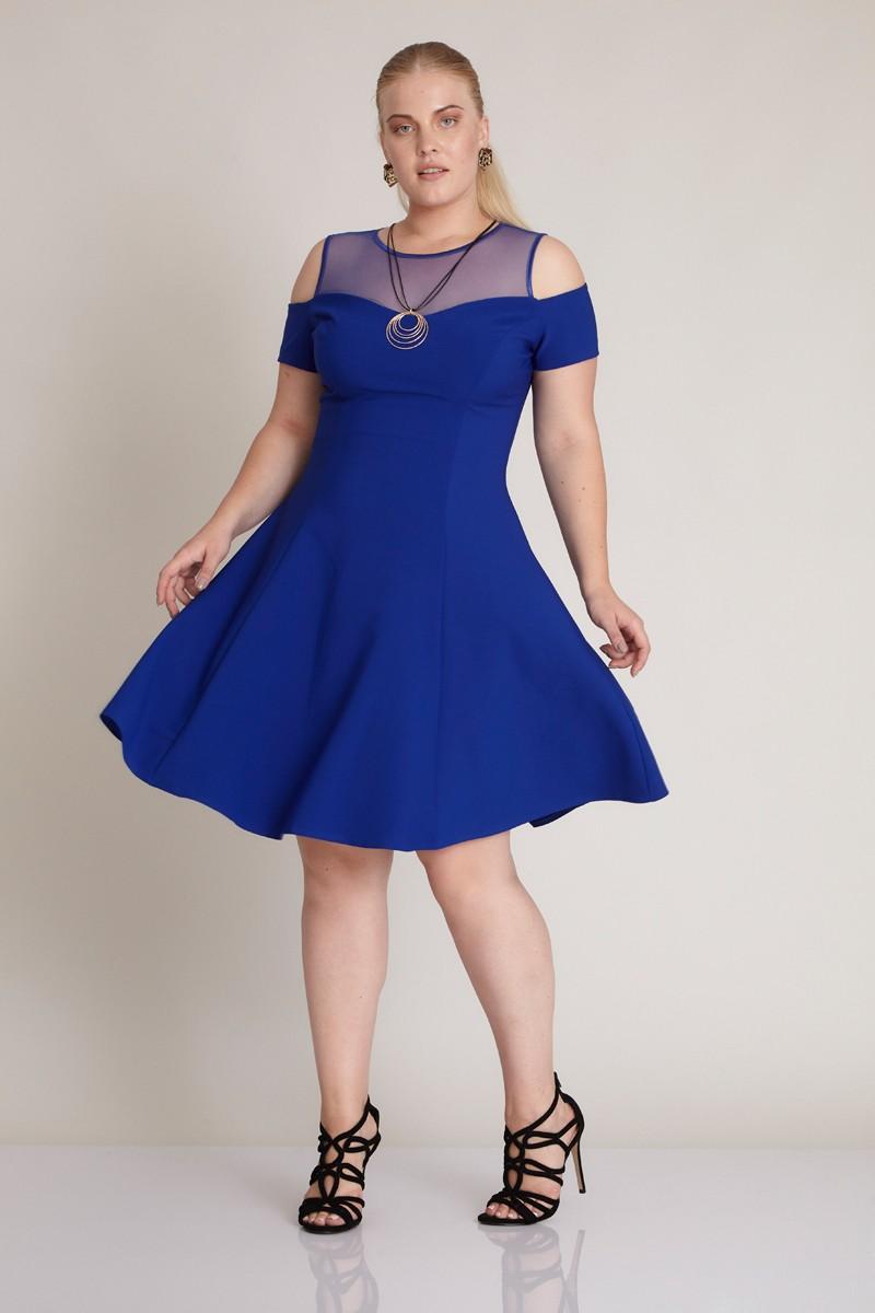 Saxon Blue Plus Size Dress