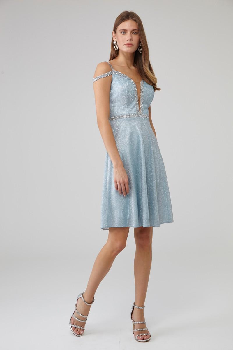 Blue Sleeveless Mini Dress