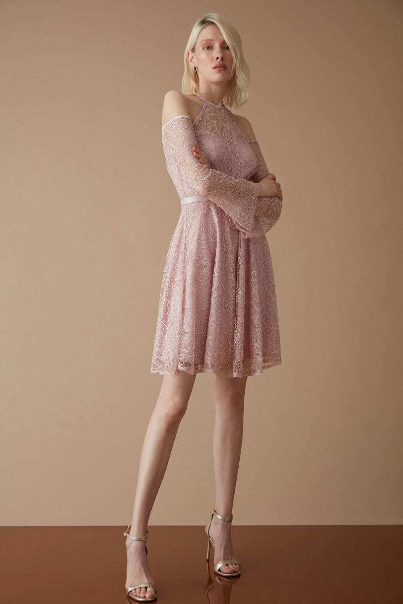 Powder Lace Sleeveless Mini Dress