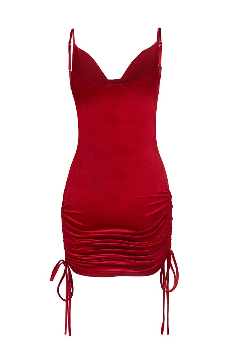 Red Velvet Sleeveless Mini Dress