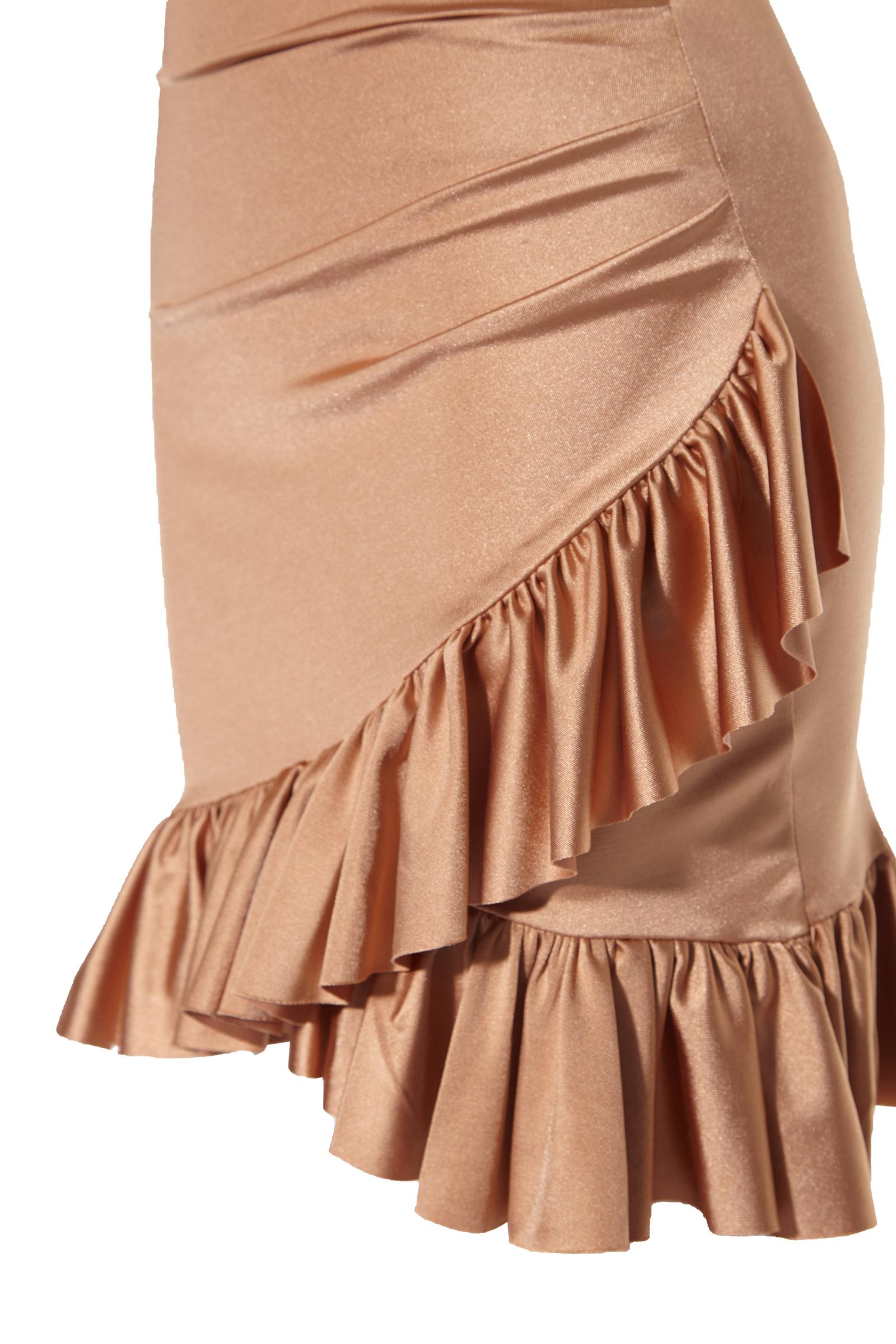 Gold Satin Sleeveless Mini Dress