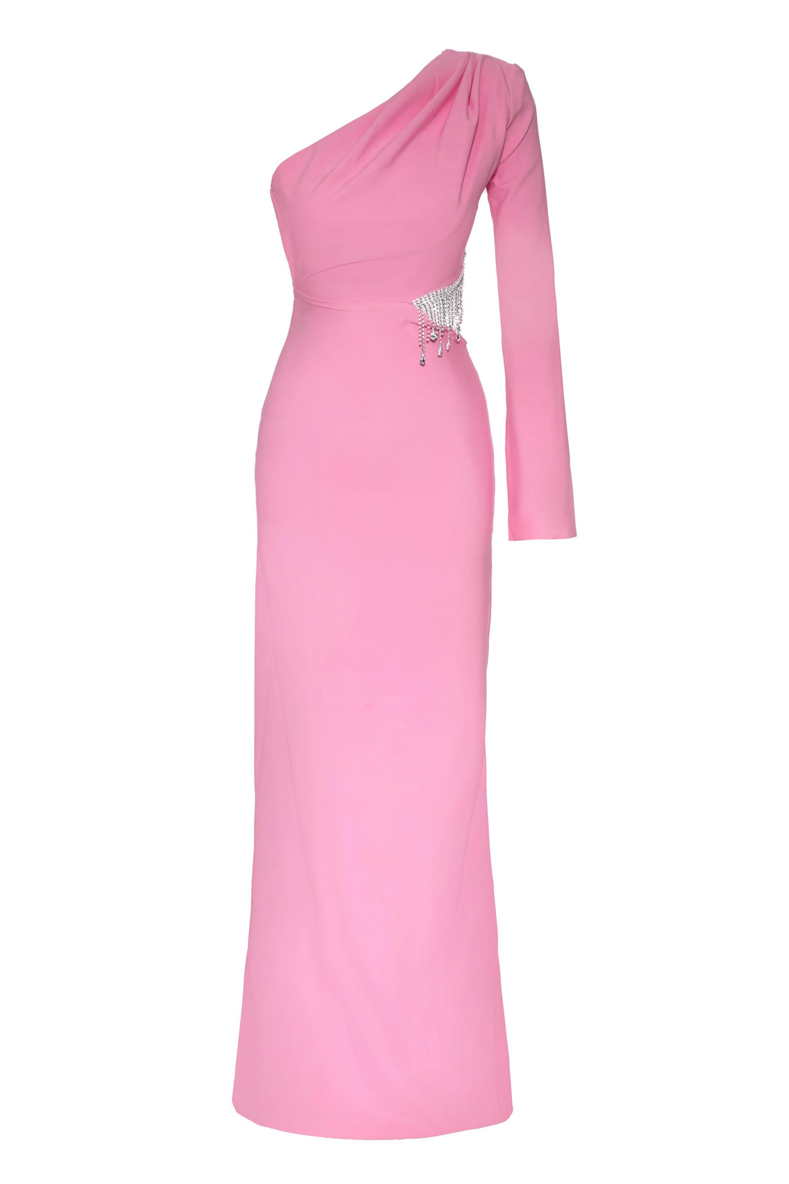 Pink Crepe Maxi Dress